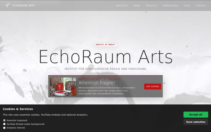 Screenshot of echoraum-arts.com