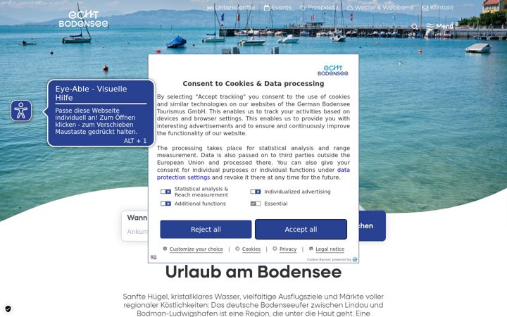 Snimka zaslona za echt-bodensee.de