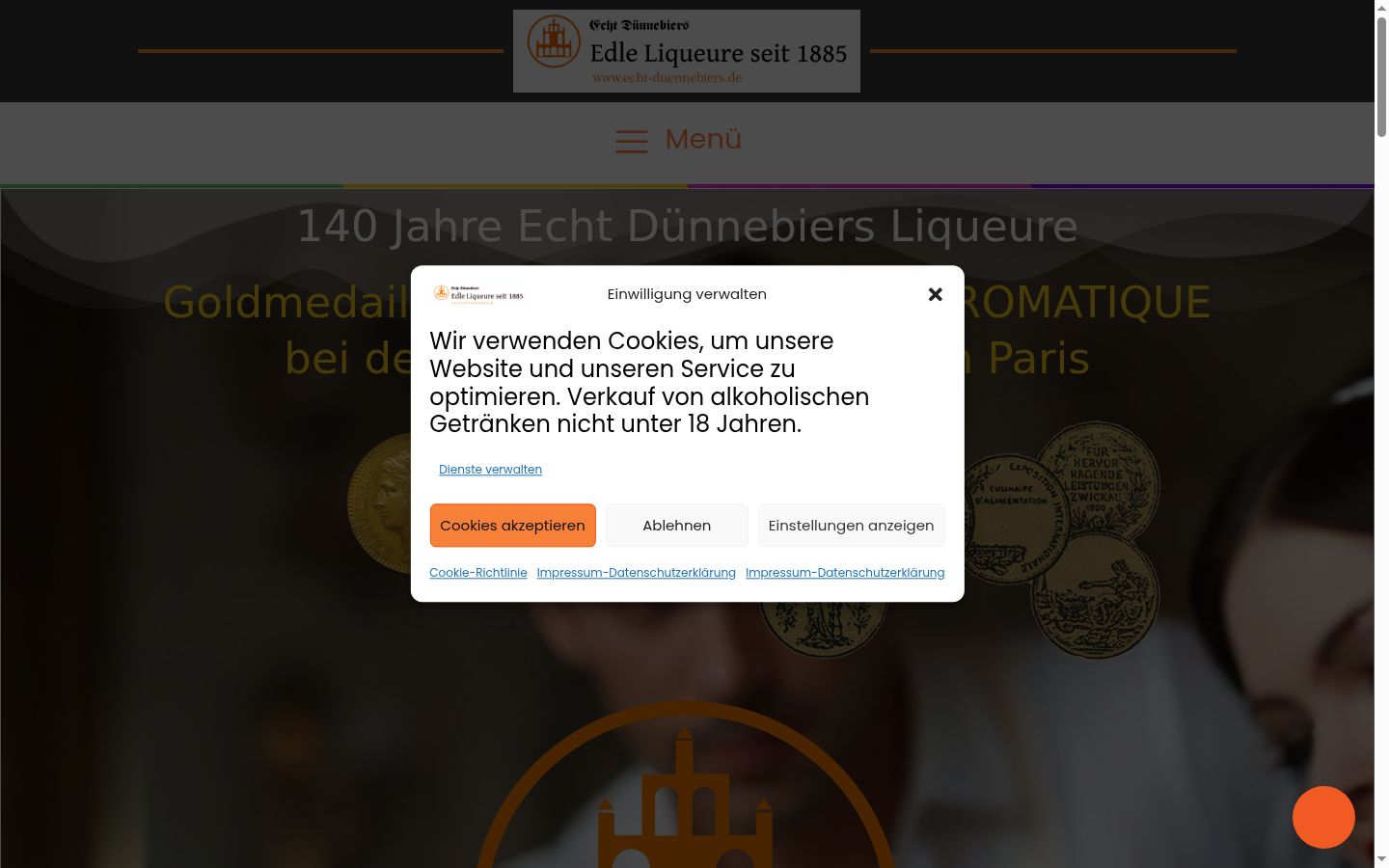 Snimka zaslona bannera za privolu prikazanog prije bilo kakve interakcije