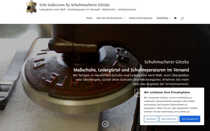 Screenshot of echt-leder.com