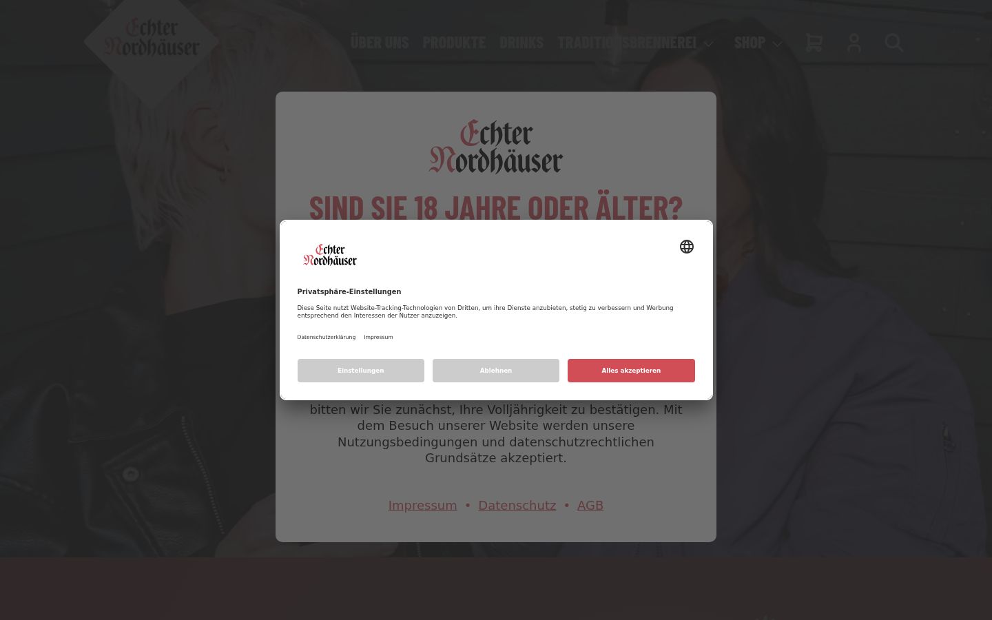 Skärmbild av samtyckesbannern som visades före någon interaktion