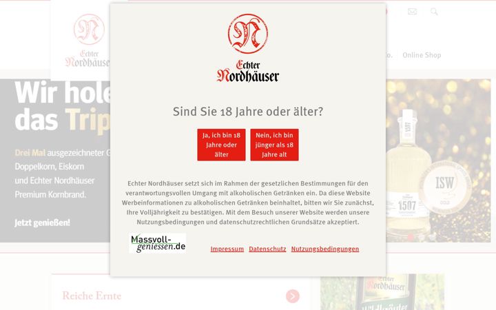 Screenshot of echter-nordhaeuser.de