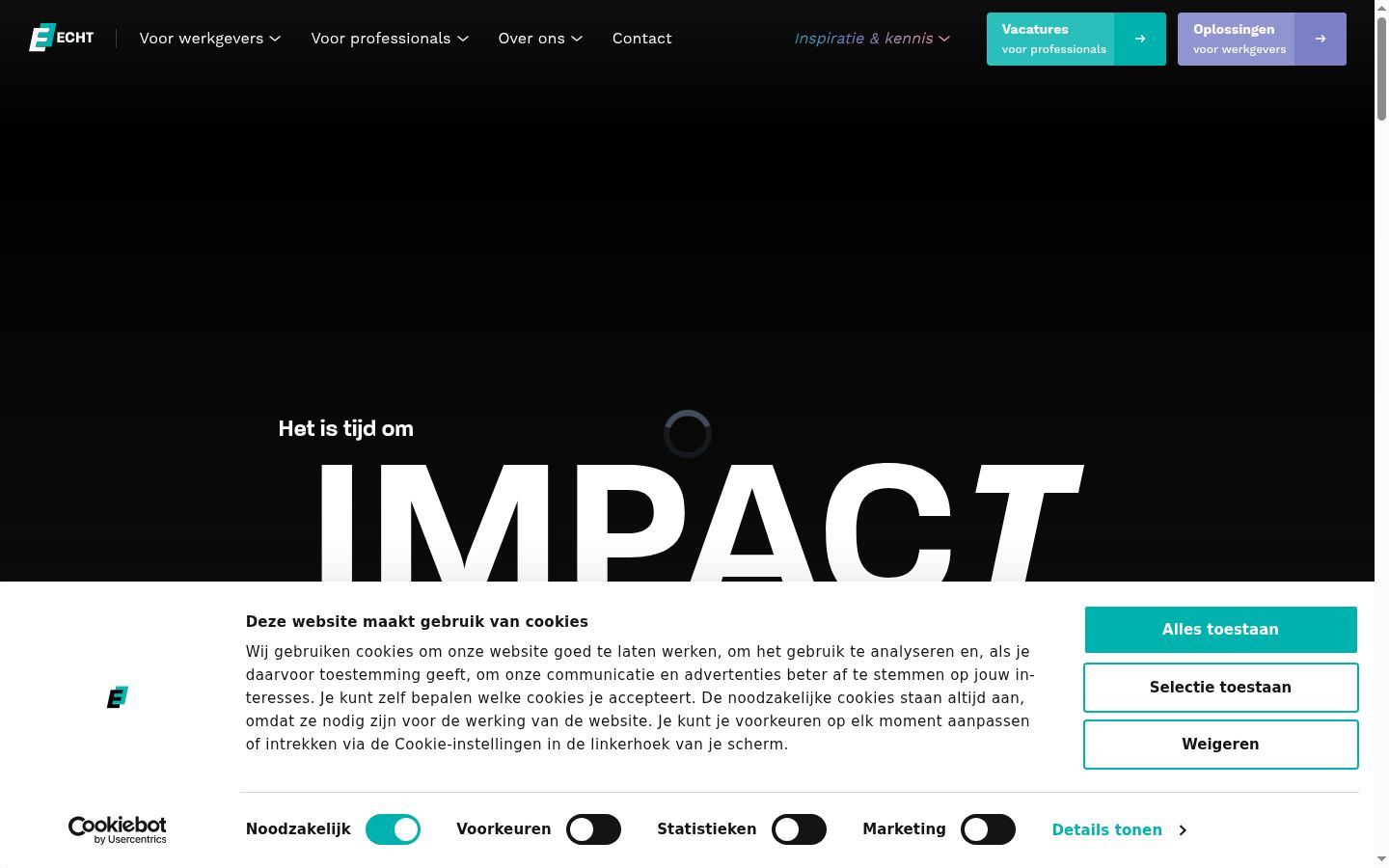 Screenshot of the consent banner shown before any interaction