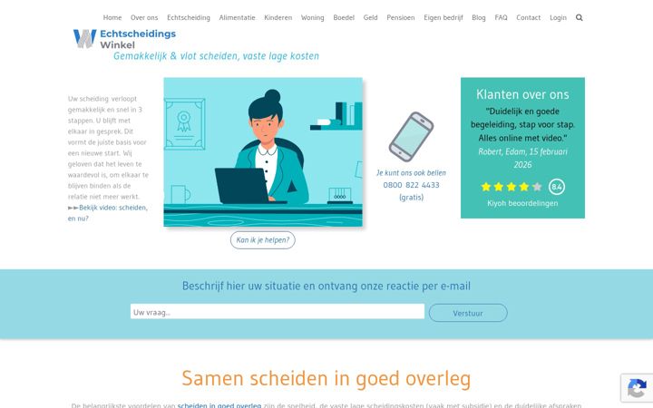 Screenshot van echtscheidingswinkel.nl