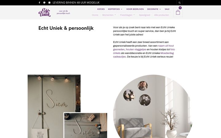 Screenshot of echtuniek.nl