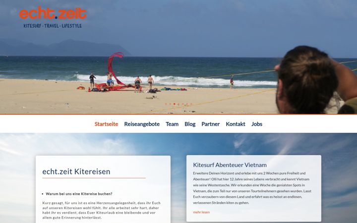 Snimka zaslona za echtzeit-kitereisen-worldwide.de