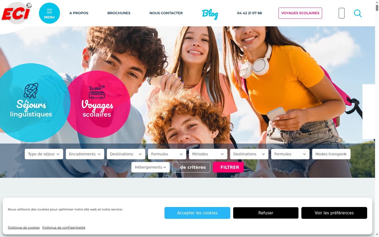 Screenshot of the consent banner shown before any interaction