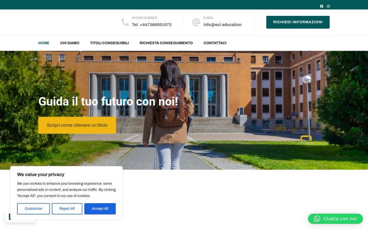 Screenshot of eci.education