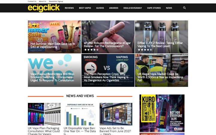 Screenshot of ecigclick.co.uk