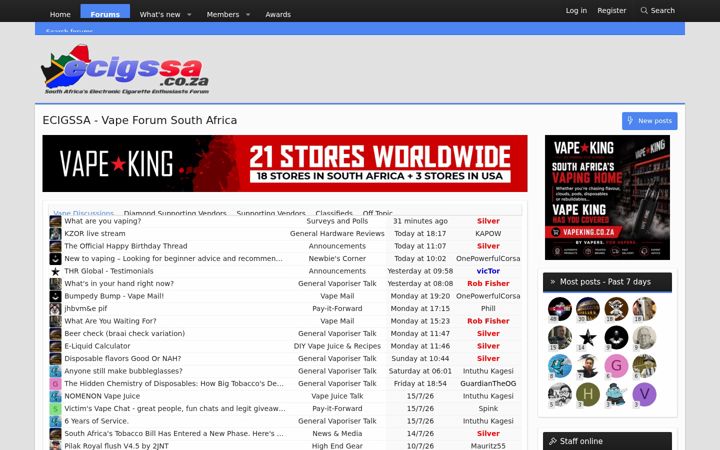 Screenshot of ecigssa.co.za