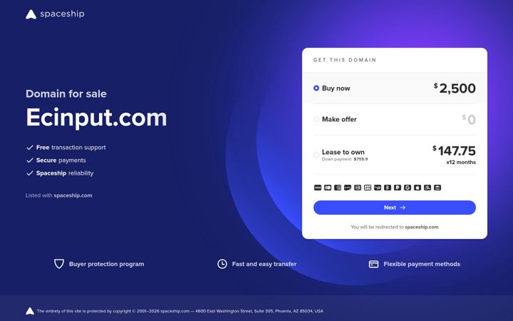Screenshot of ecinput.com