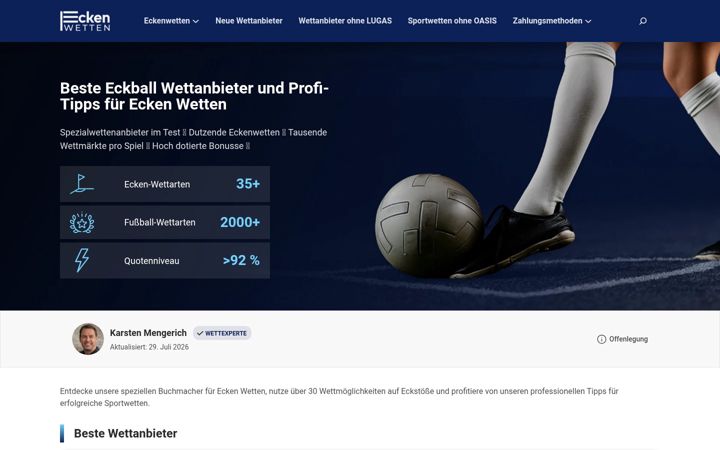 Screenshot of eckenwetten.com