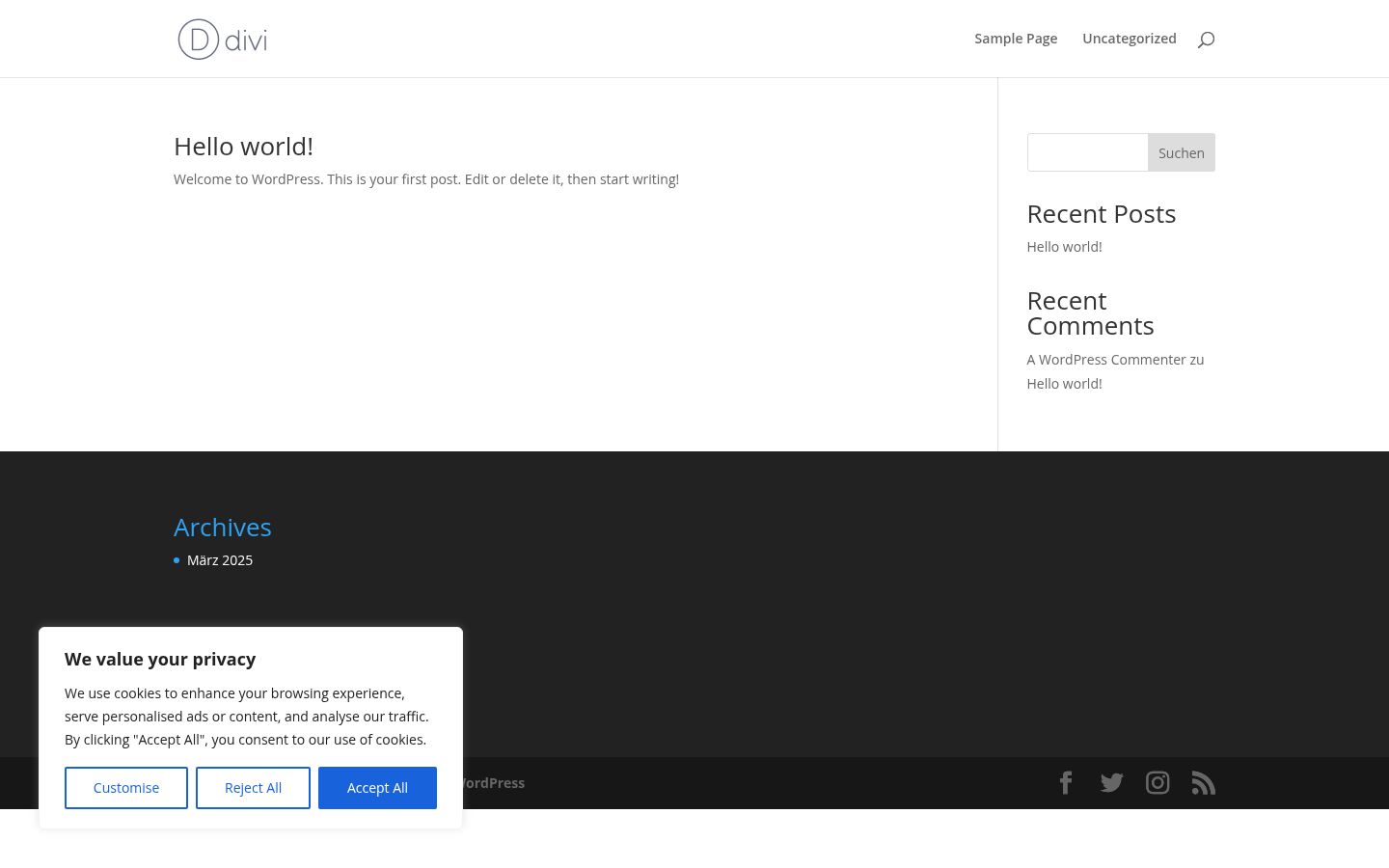 Screenshot of the consent banner shown before any interaction