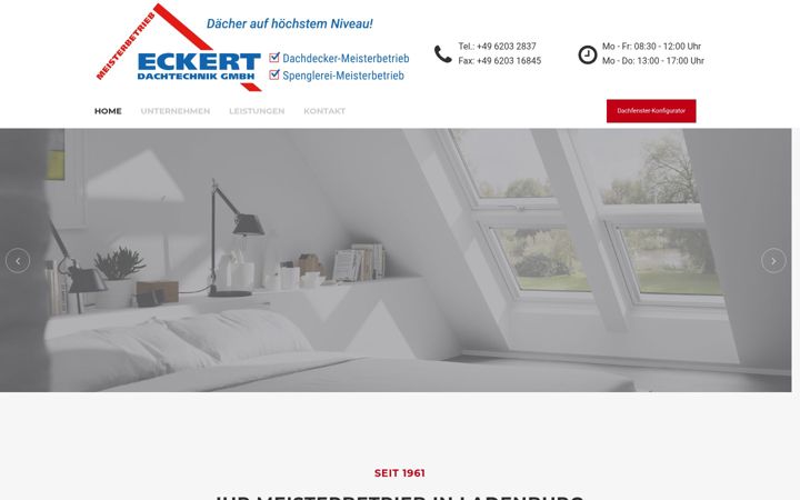 Snimka zaslona za eckert-dachtechnik.de