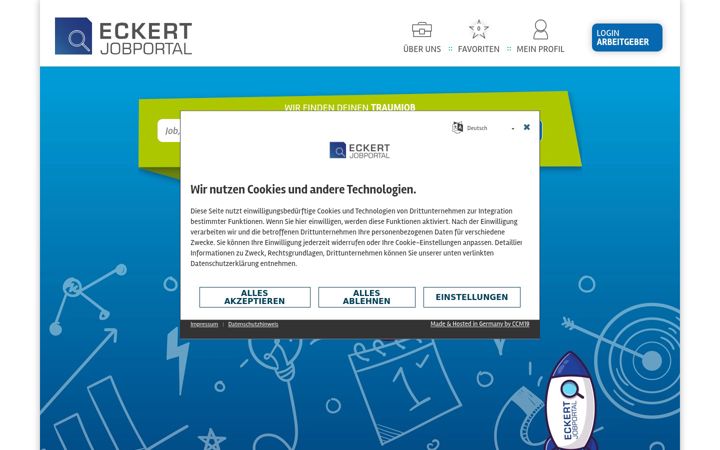 Snimka zaslona za eckert-jobportal.de