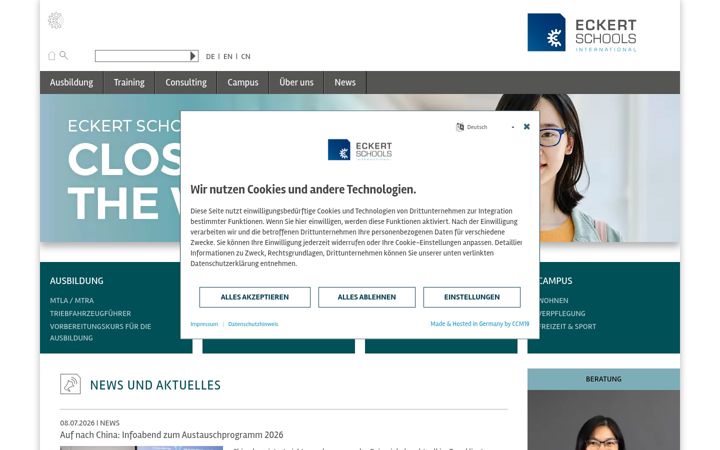 Screenshot of eckert-schools-international.com