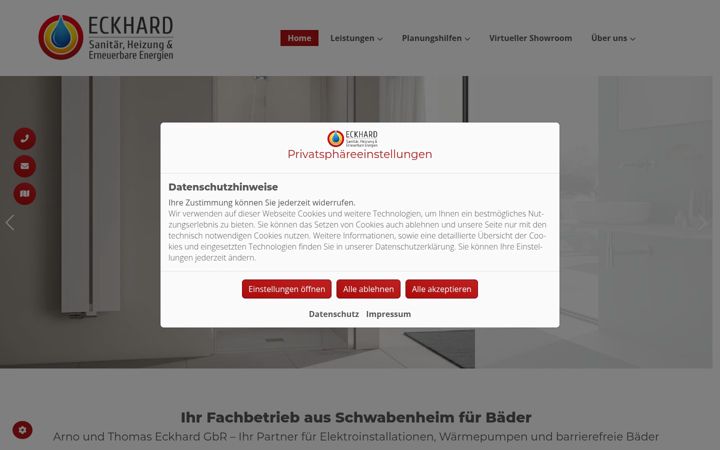 Екранна снимка на eckhard-haustechnik.de