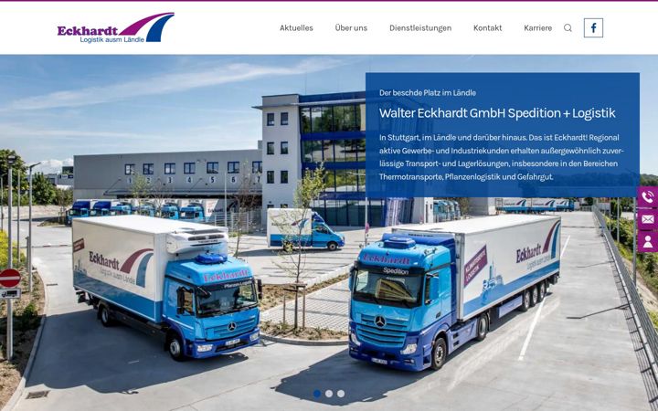 Snimka zaslona za eckhardt-logistik.de
