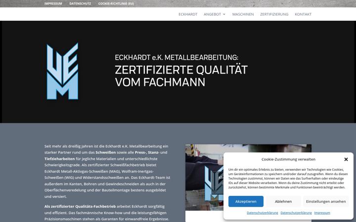 Екранна снимка на eckhardt-metallbearbeitung.de