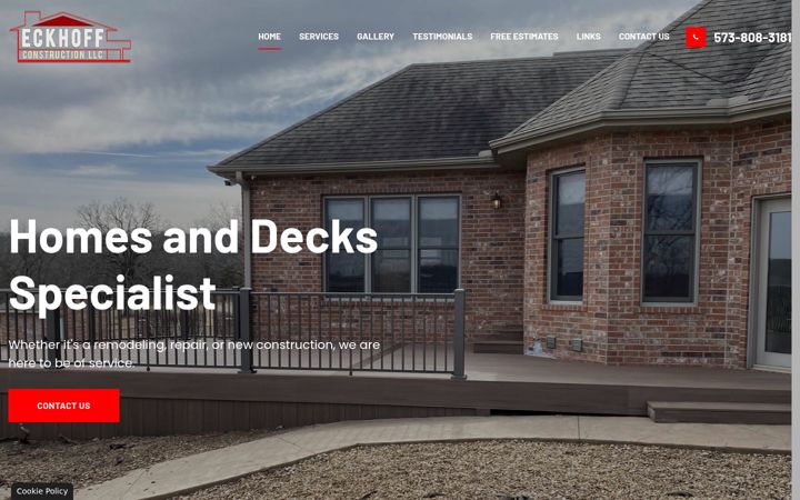 Screenshot of eckhoffconstruction.com