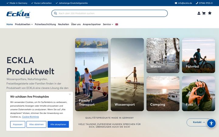 Screenshot of eckla.de