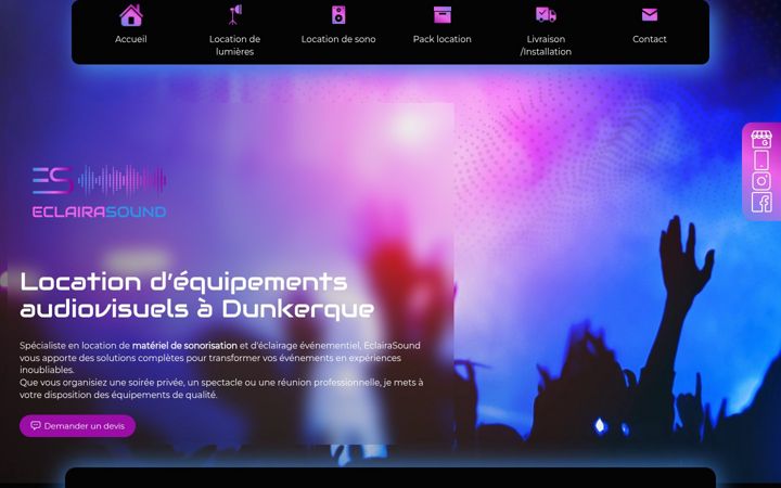 Screenshot of eclaira-sound.fr