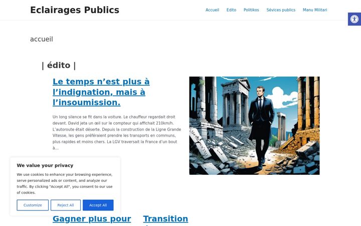 Screenshot of eclairages-publics.fr