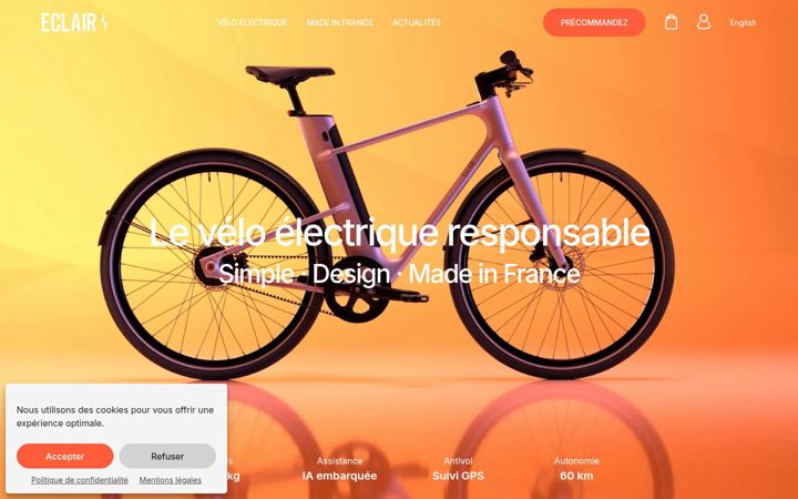 Screenshot of eclairbikes.com
