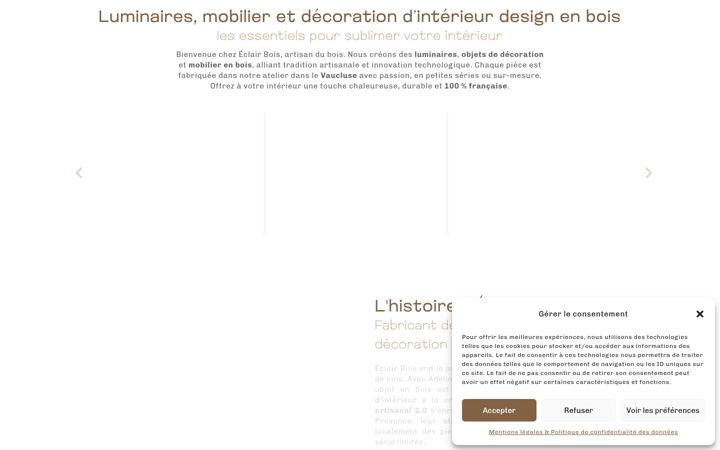 Screenshot of eclairbois.fr