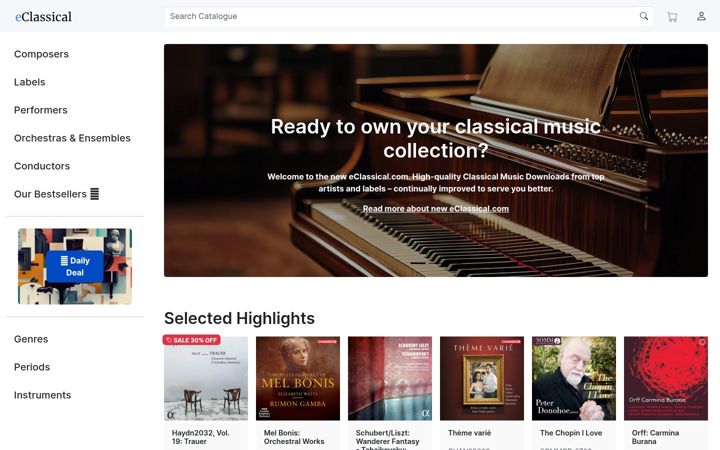 Screenshot of eclassical.com