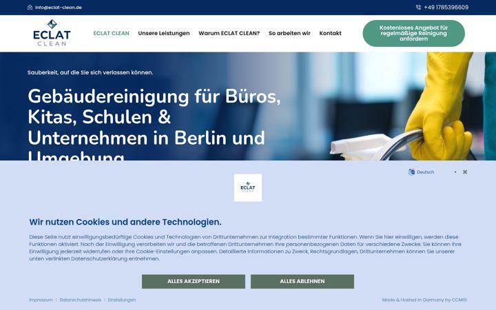 Screenshot of eclat-clean.de
