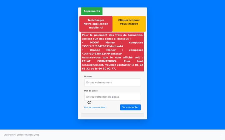 Screenshot of eclatformations.com