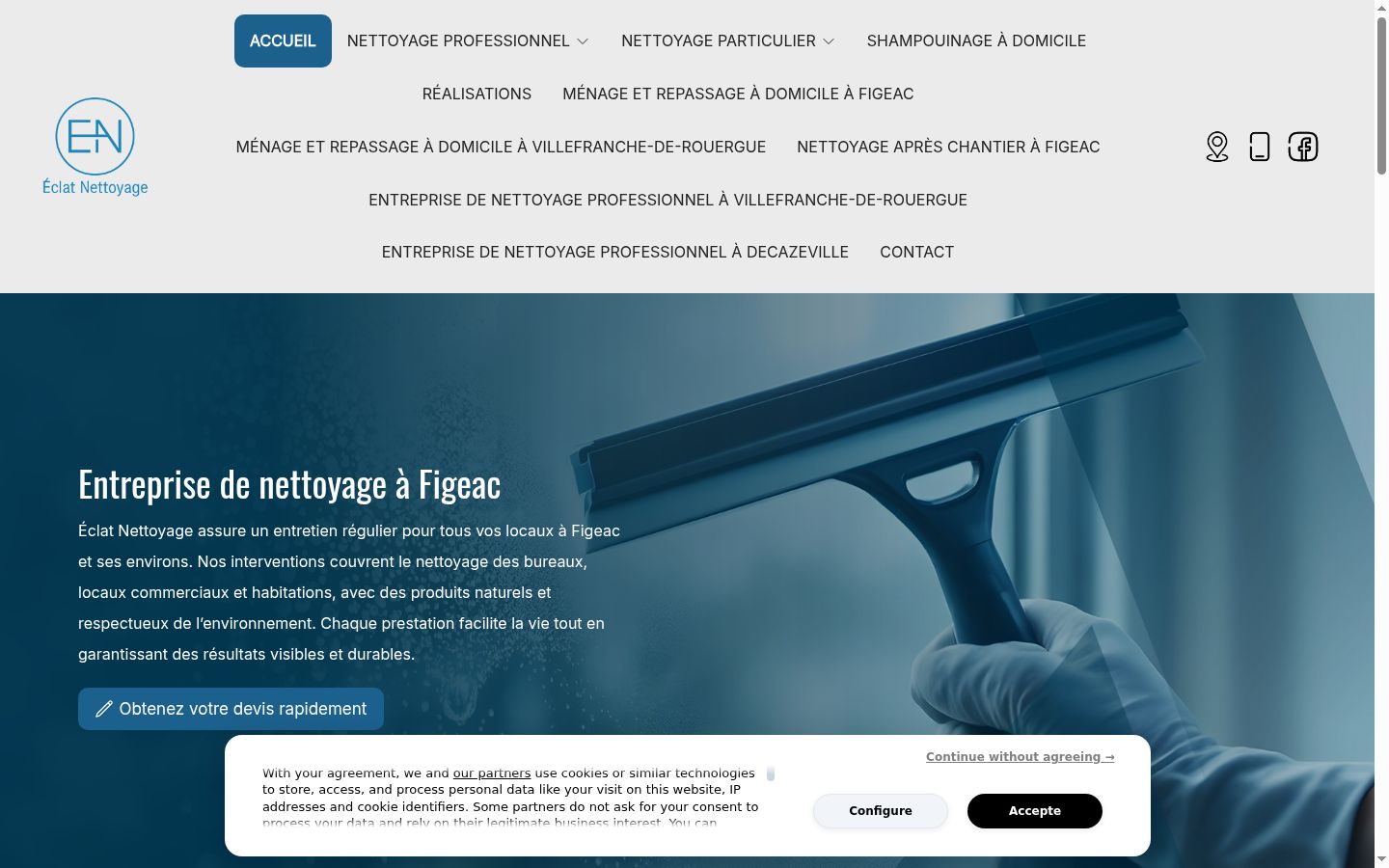 Screenshot of the consent banner shown before any interaction
