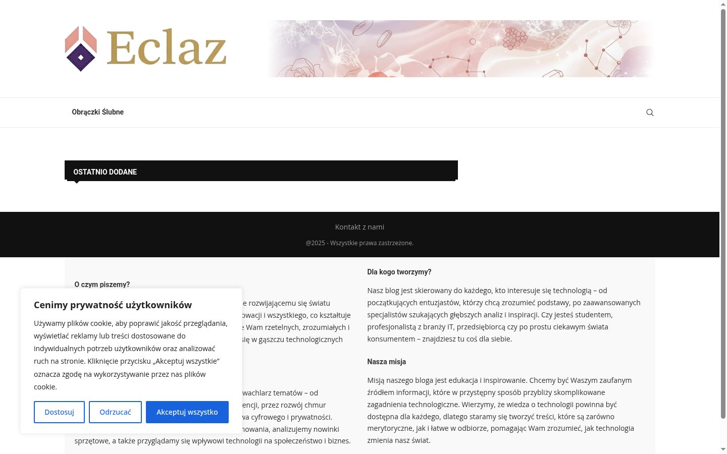 Screenshot del banner di consenso mostrato prima di qualsiasi interazione