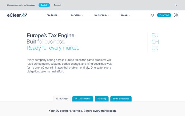 Screenshot of eclear.com