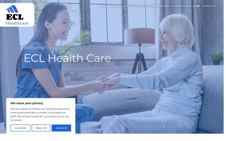 Screenshot of eclhealthcare.co.uk