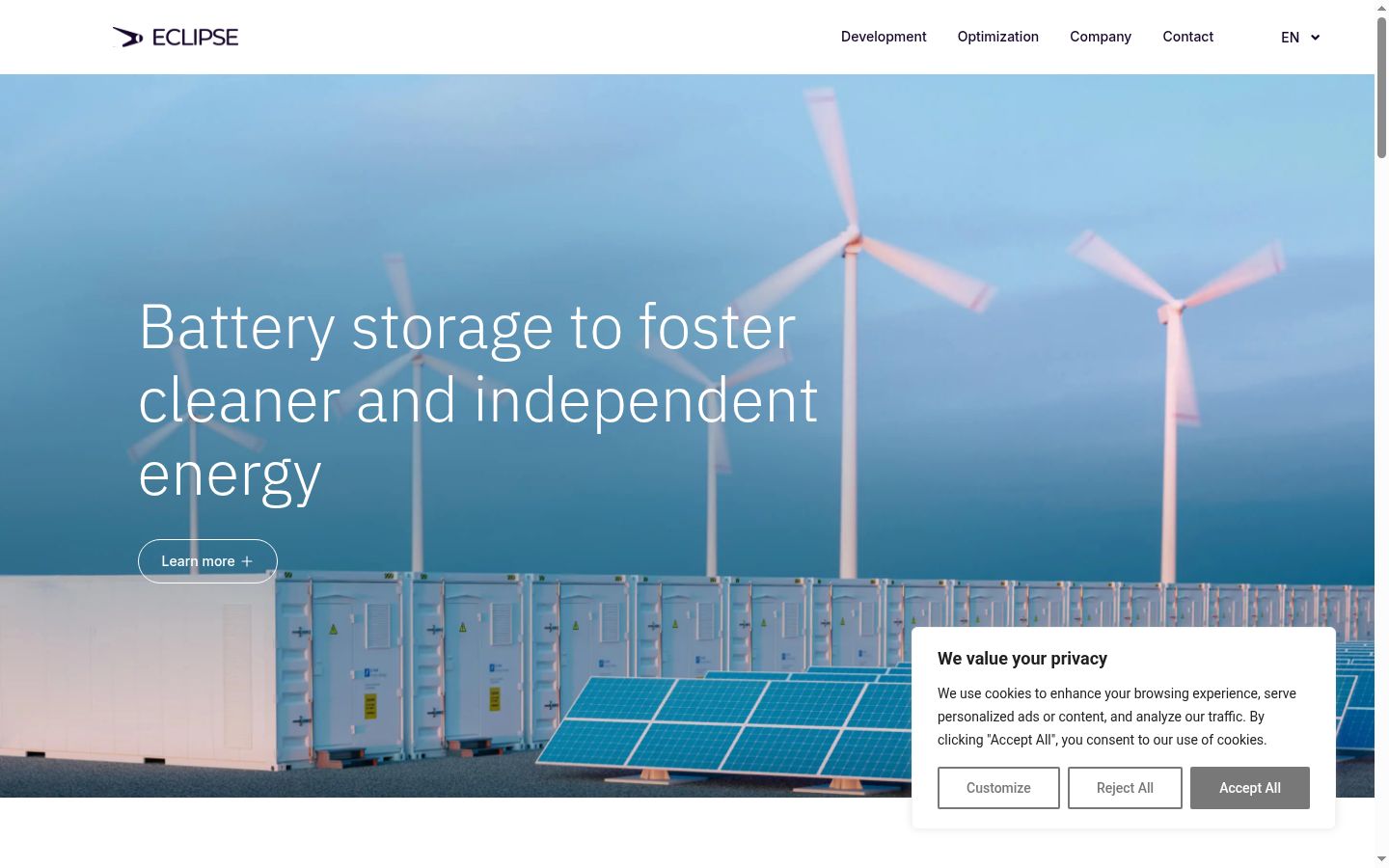 Screenshot of the consent banner shown before any interaction
