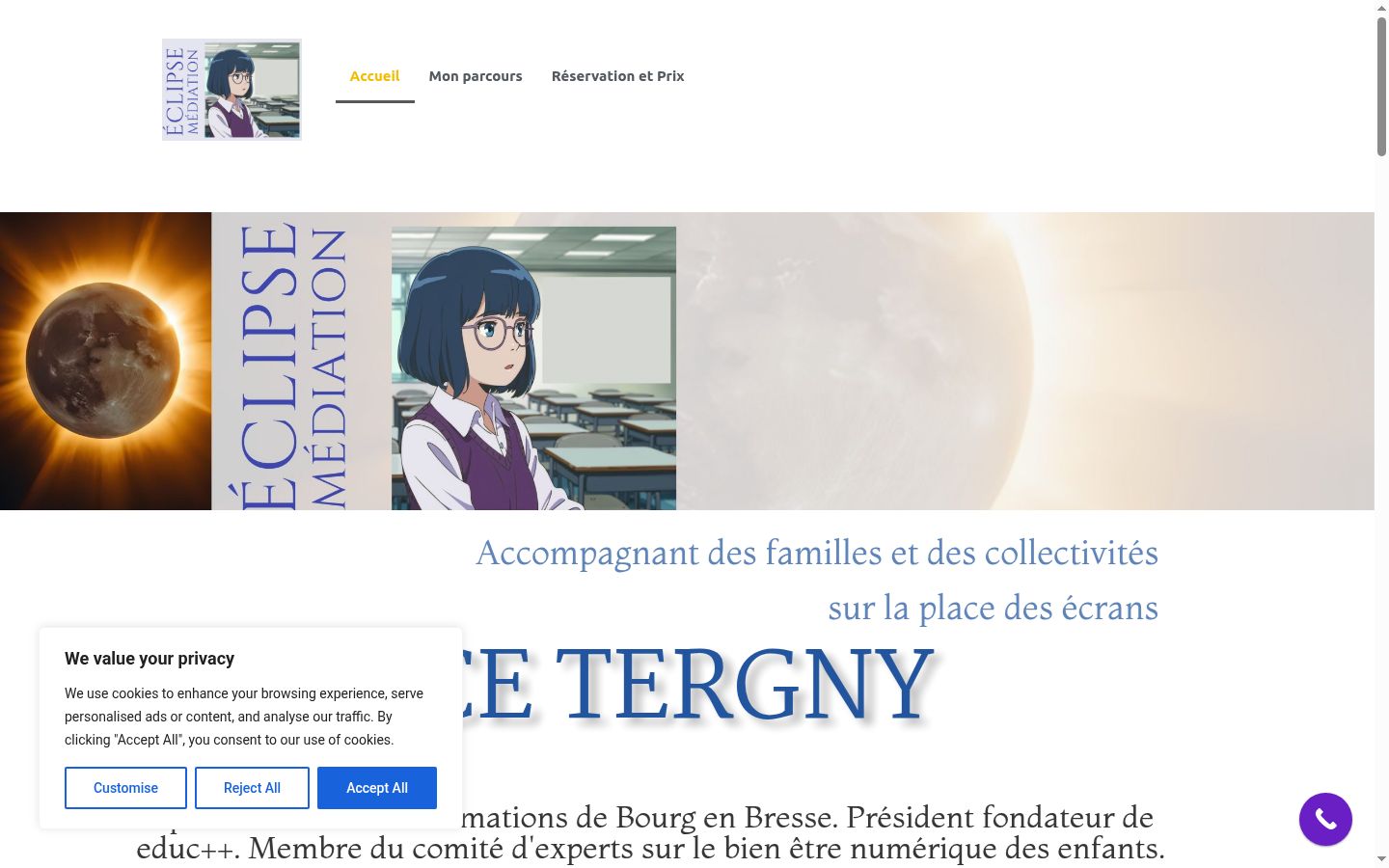 Screenshot del banner di consenso mostrato prima di qualsiasi interazione