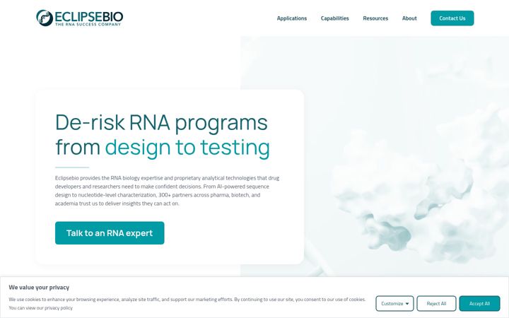 Screenshot of eclipsebio.com