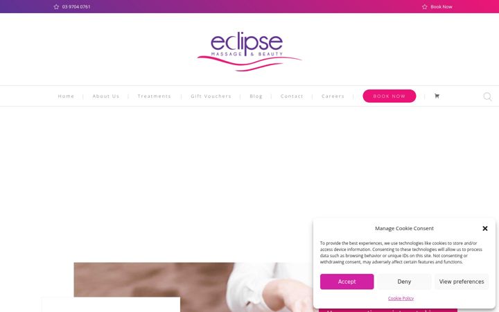 Screenshot van eclipsemassage.com.au