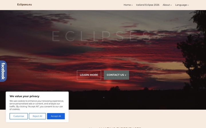 Screenshot of eclipses.eu