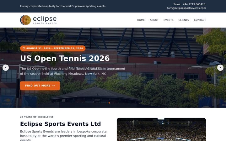 Screenshot of eclipsesportsevents.com