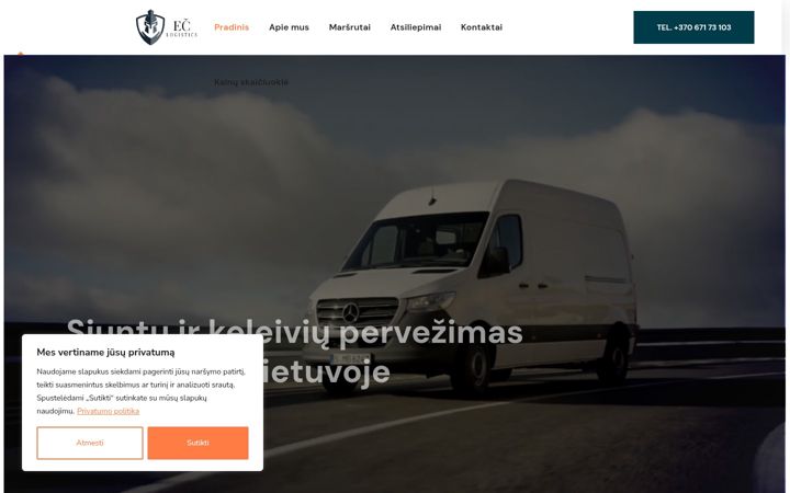 Snímek obrazovky eclogistics.lt