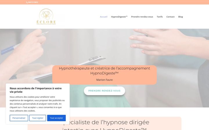 Screenshot of eclorebienetre.com