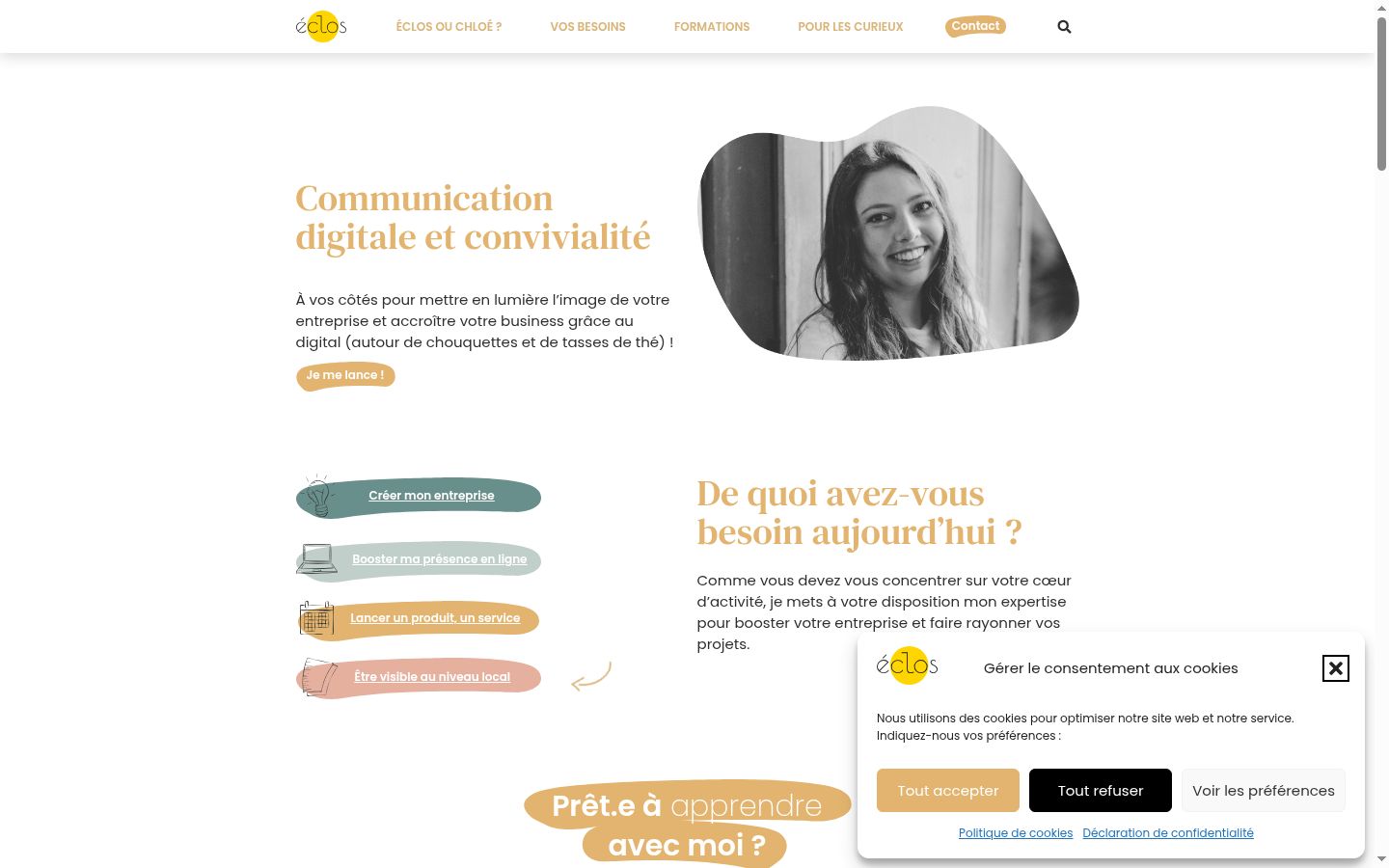Screenshot of the consent banner shown before any interaction
