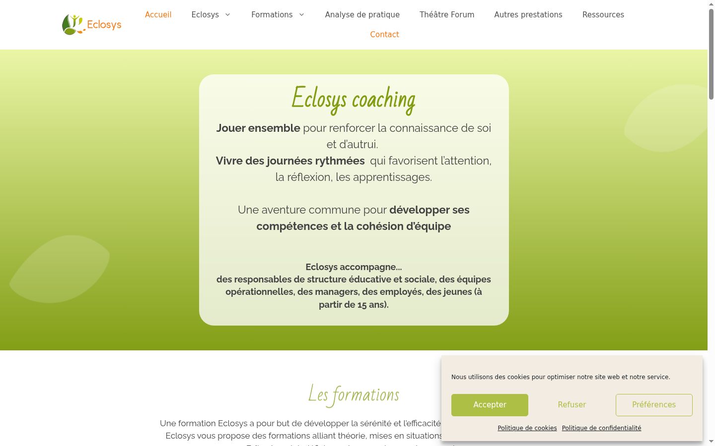 Screenshot of the consent banner shown before any interaction