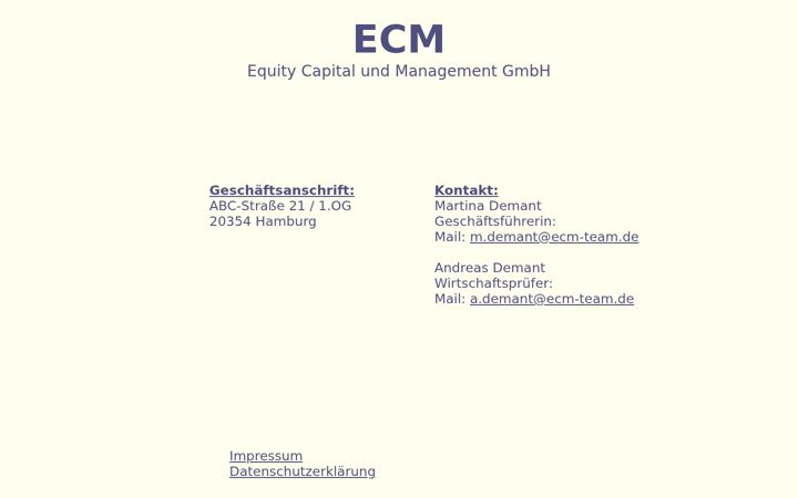 Screenshot of ecm-hamburg.de