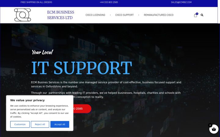 Screenshot of ecmbiz.com