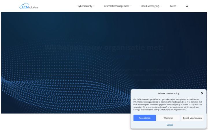 Screenshot van ecmsolutions.nl