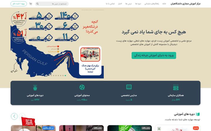 Screenshot of ecnahad.ir